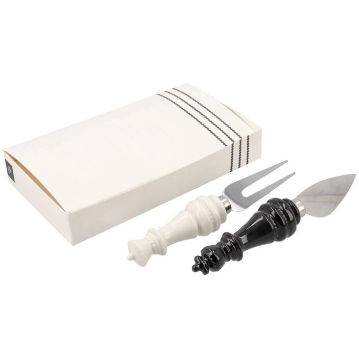 SET FORCHETTA COLTELLO FORMAGGIO H16 SCACCHIERA CON SCATOLA